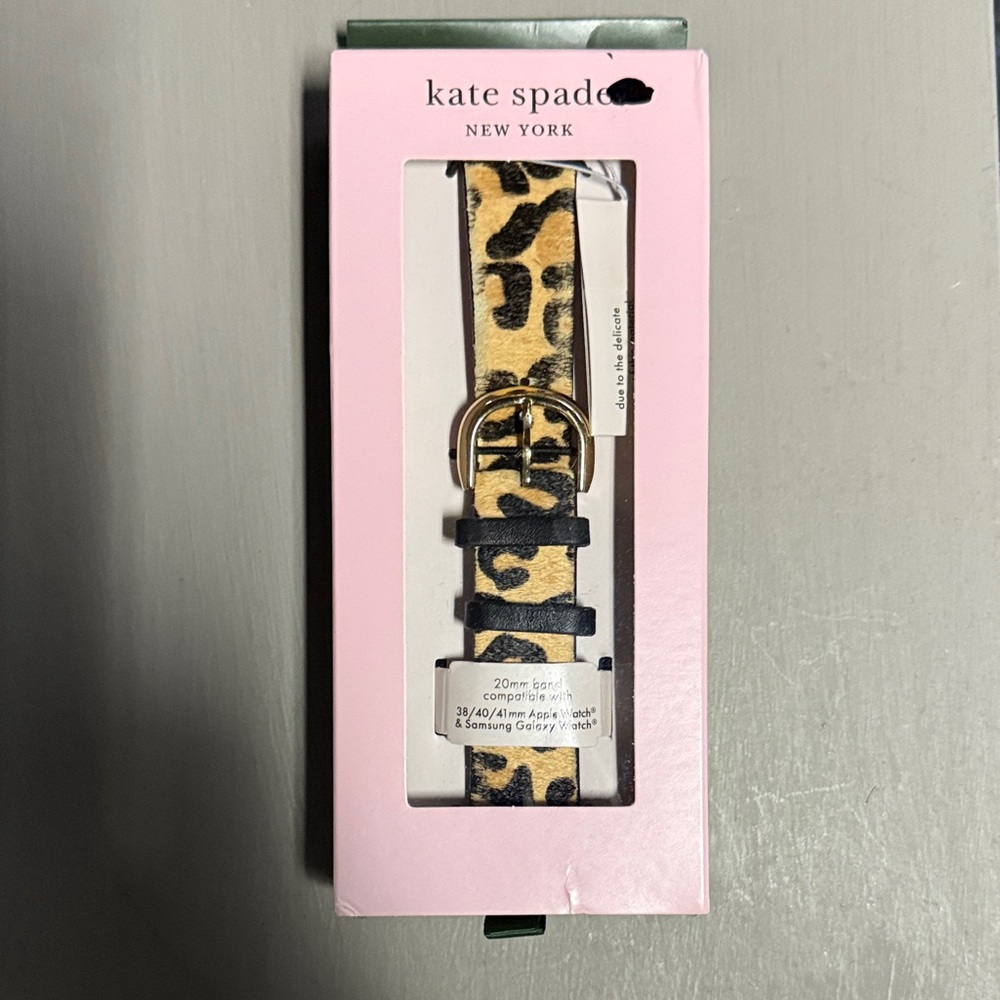 Kate Spade Animal Print Watch Band - Black and Tan